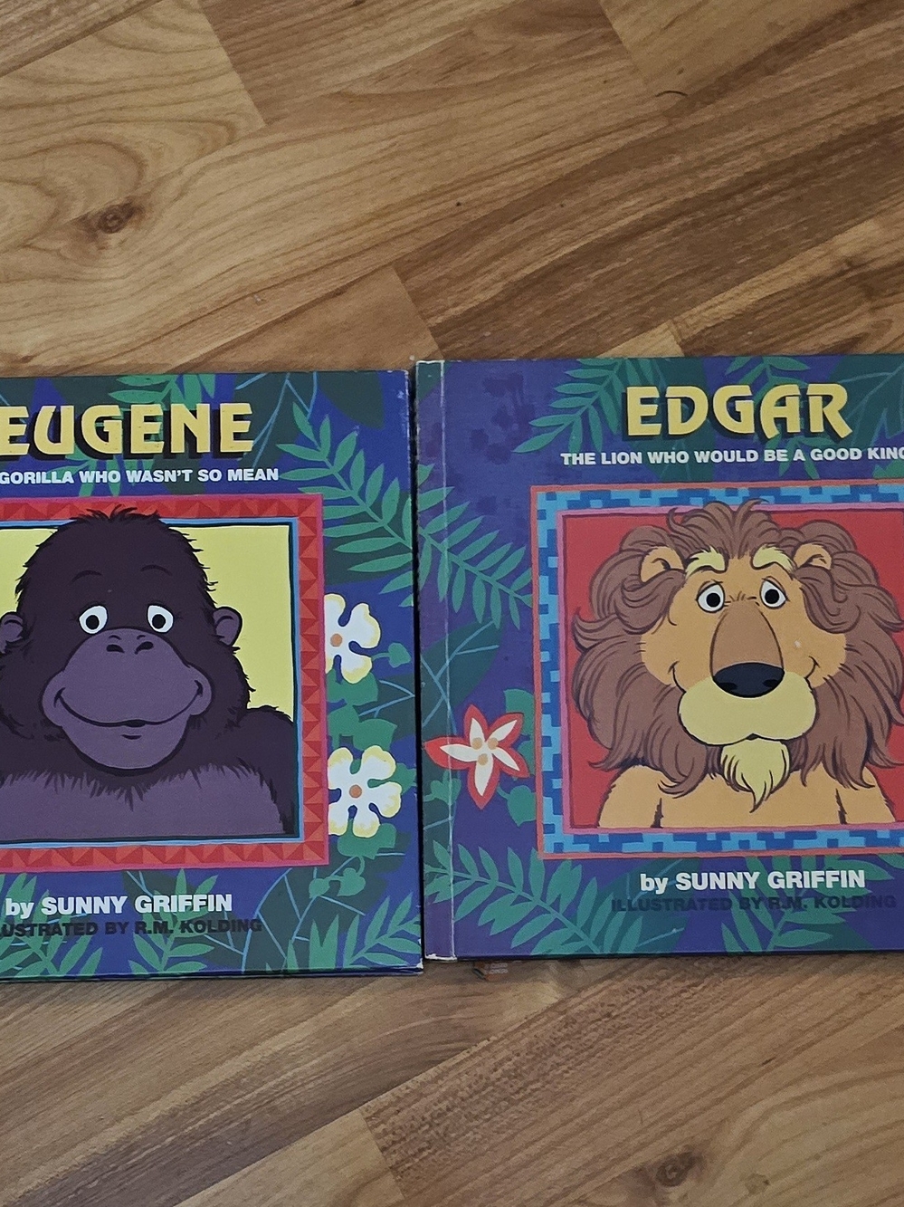 2 Book Lot Eugene the Gorilla Edgar The Lion Hardcover Sunny Griffin Children